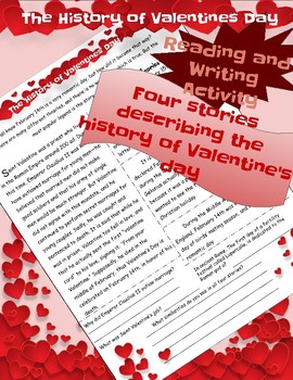 Preview of History of Valentine's Day Reading Comprehension - Four Stories!