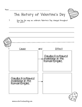 History of Valentine's Day Reading Comprehension by Eclectic Educating