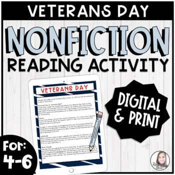 Preview of History of Veterans Day Reading Passage