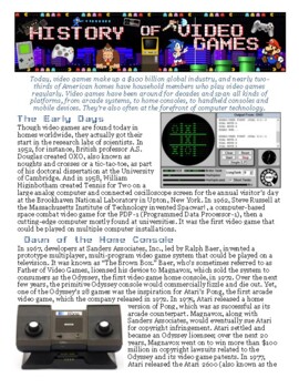 Preview of History of Video Games Activity Packet