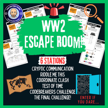 Preview of History of World War II Escape Room Lesson Plan and Activity Printable!