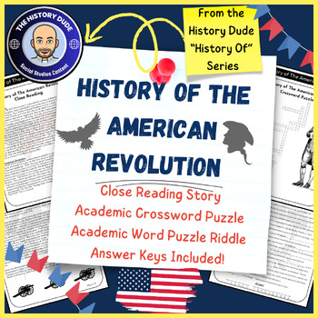 Preview of History of the American Revolution Close Reading and Puzzle Bundle Printables!