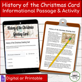 History of the Christmas Greeting Card Reading Comprehensi