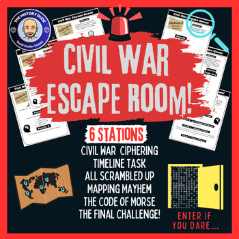 Preview of History of the Civil War Escape Room Lesson Plan and Activity Printable!