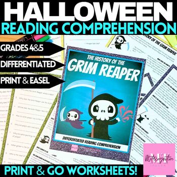 Preview of History of the Grim Reaper - Halloween Reading Comprehension Worksheets