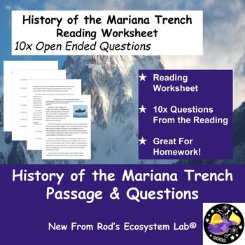 History of the Mariana Trench Reading Worksheet **Editable** TPT