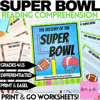 Preview of History of the Super Bowl Reading Comprehension Worksheets