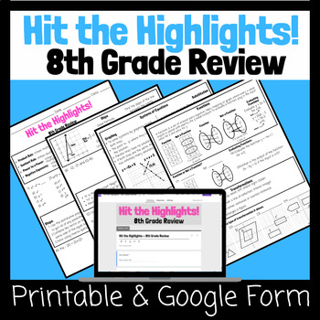 Preview of Hit the Highlights! ~ 8th Grade Review
