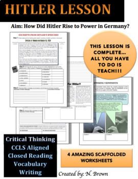 Preview of Adolf Hitler's Rise To Power Lesson