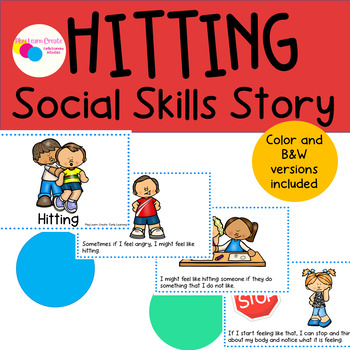 Preview of Hitting Social Skills Story for Preschool PreK and Kindergarten