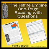 Hittite Empire One-Page Reading with Questions: Print and Digital