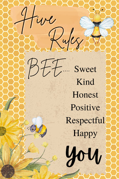 Hive Rules Classroom Poster by Julie Ramsey | TPT