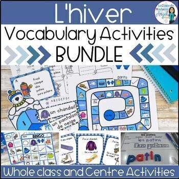 Preview of L'hiver - French Winter Vocabulary BUNDLE