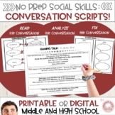 Conversation Scripts Social Language Middle High School No Prep