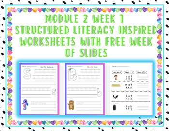 Preview of HmH M2W1 Structured Literacy Inspired Worksheets with FREE Week of Slides
