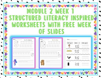 Preview of HMH M2W1 Structured Literacy Inspired Worksheets with FREE Week of Slides