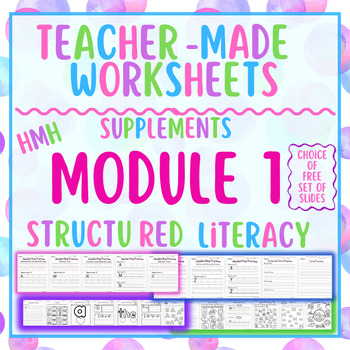 Preview of HMH Structured Literacy Module 1 Inspired Worksheets- 4  Weeks of FREE Slides