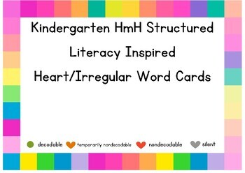 Preview of HmH Structured Literacy Inspired Heart/Irregular Word Cards- All 9 Modules