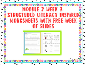 Preview of HMH M2W3 Structured Literacy Inspired Worksheets with FREE Week of Slides