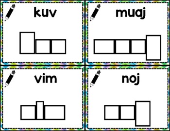 Preview of Hmong Kindergarten Sight Words Writing Practice Task Cards