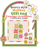Ho Ho Ho Holiday Gift Tag - Printable - Groovy Retro 70s style