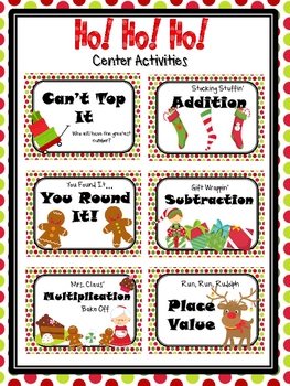 Ho! Ho! Ho! Holiday Math Centers by Hope King | Teachers Pay Teachers