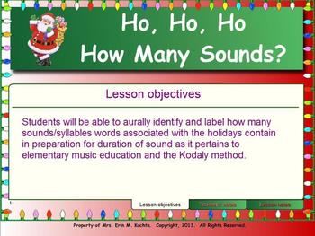 Preview of Ho, Ho, Ho!  How Many Sounds? - Preparing for Duration of Sound - Smart NtBk Ed.