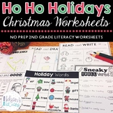 Ho Ho Holidays: Christmas NO PREP Second Grade Worksheets 