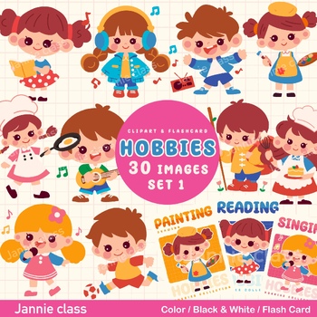 Preview of Hobbies Clip Art & Flash Card Set1 (30 Images!)