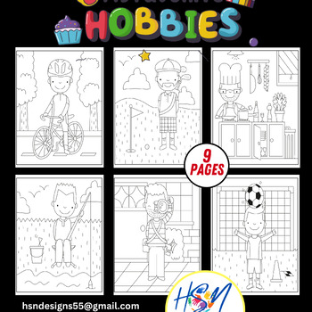 Hobbies Coloring Pages activities by HSN DESIGNS | TPT