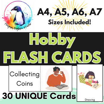 Preview of Hobbies | FLASH CARDS | ESL/ELL/EFL/ELA - A4,A5, A6, A7 Sizes INCLUDED!