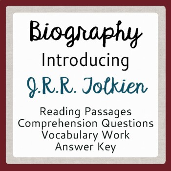 Preview of Hobbit, Lord of the Rings TOLKIEN Biography Texts Activities PRINT & EASEL