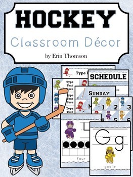 Preview of Hockey Classroom Decor ~ Editable
