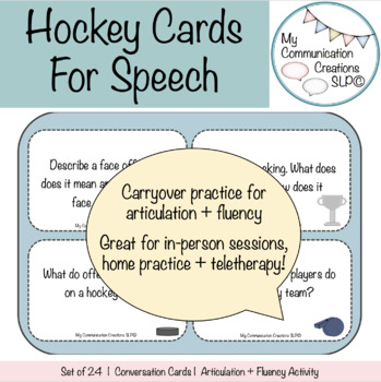 Preview of Hockey Conversation Cards - Articulation and Fluency