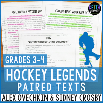 Preview of Hockey Paired Texts: Alexander Ovechkin and Sidney Crosby (Grades 3-4)