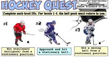 Preview of Hockey Quest Skill PE Progression - 8 Levels!