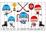 Hockey Sports themed Alphabet Sequence Puzzle preschool ed