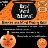 Halloween Activities - Word Finding Rapid Naming Game - Ha