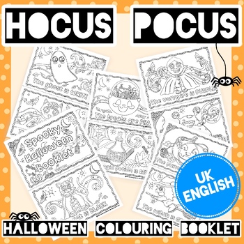 Preview of Hocus Pocus Halloween Colouring Booklet (UK English)