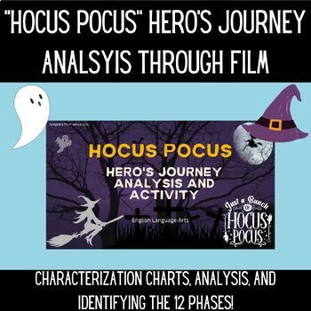 Preview of Hocus Pocus Hero's Journey Analysis + Characterization Chart!