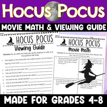 Preview of Hocus Pocus Movie Math and Viewing Guide for Middle School