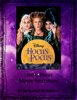 Preview of Hocus Pocus Movie Worksheet