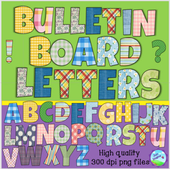 Hodgepodge of Bulletin Board Letters - plaid, gingham, stripes and more