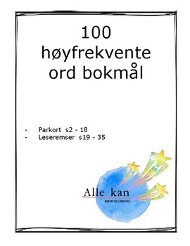 Preview of Høgfrekvente ord BM- Norwegian