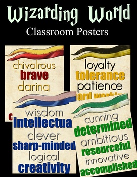 Preview of House Signs ( Wizards, Posters, Class Decor, Classroom Decorations)