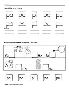 Spanish Syllables Cut and Paste Workbook by Fabulosa Teacher | TpT