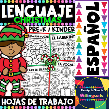 Preview of Hojas de Trabajo del Lenguaje - Christmas - Printables in Spanish