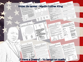 Preview of Hojas de tareas - Martin Luther King - "I Have a Dream"