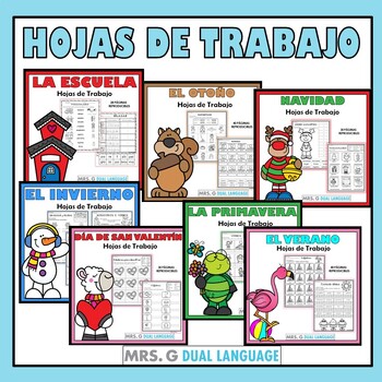 Preview of Hojas de trabajo Spanish Literacy Worksheets Bundle