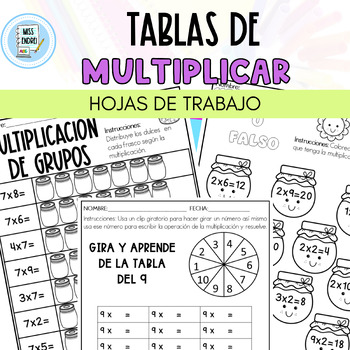Preview of Hojas de trabajo de Multiplicación | Worksheets multiplication spanish